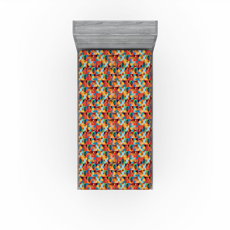 Drap-housse psychédélique Ambesonne, Drap-housse de taille simple