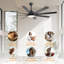 Ventilateur de plafond intelligent 66 po Brixham avec lumière DEL à intensité variable, moteur à courant continu réversible et télécommande-93307670