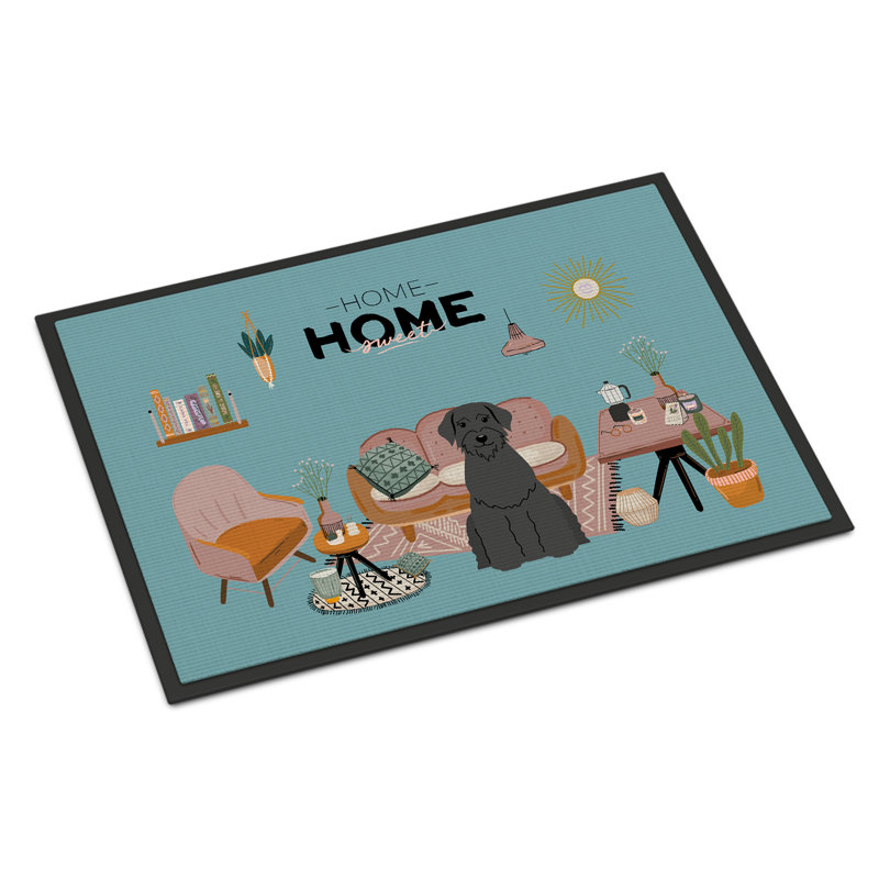 Tapis d'entrée antidérapant Guerline L 27 po x l 18 po, Schnauzer géant