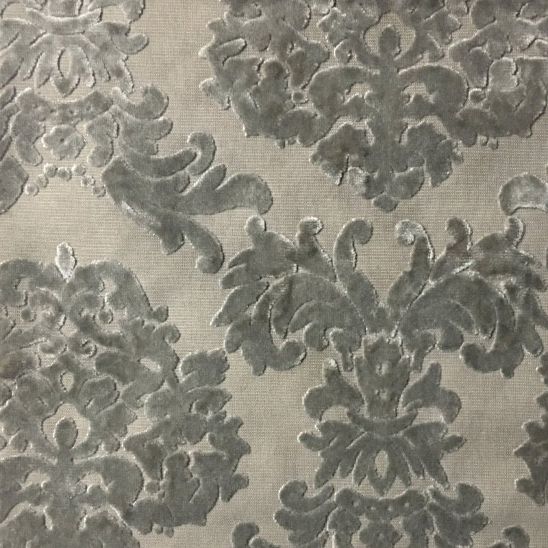 Tuscany-Florence Versail Burnout Velvet Fabric, Plaza Taupe