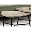 Table basse Modern Modern, 2 pièces, stratifié beige avec métal noir, idéale pour les petits espaces, style salon 2 et pieds en métal stables