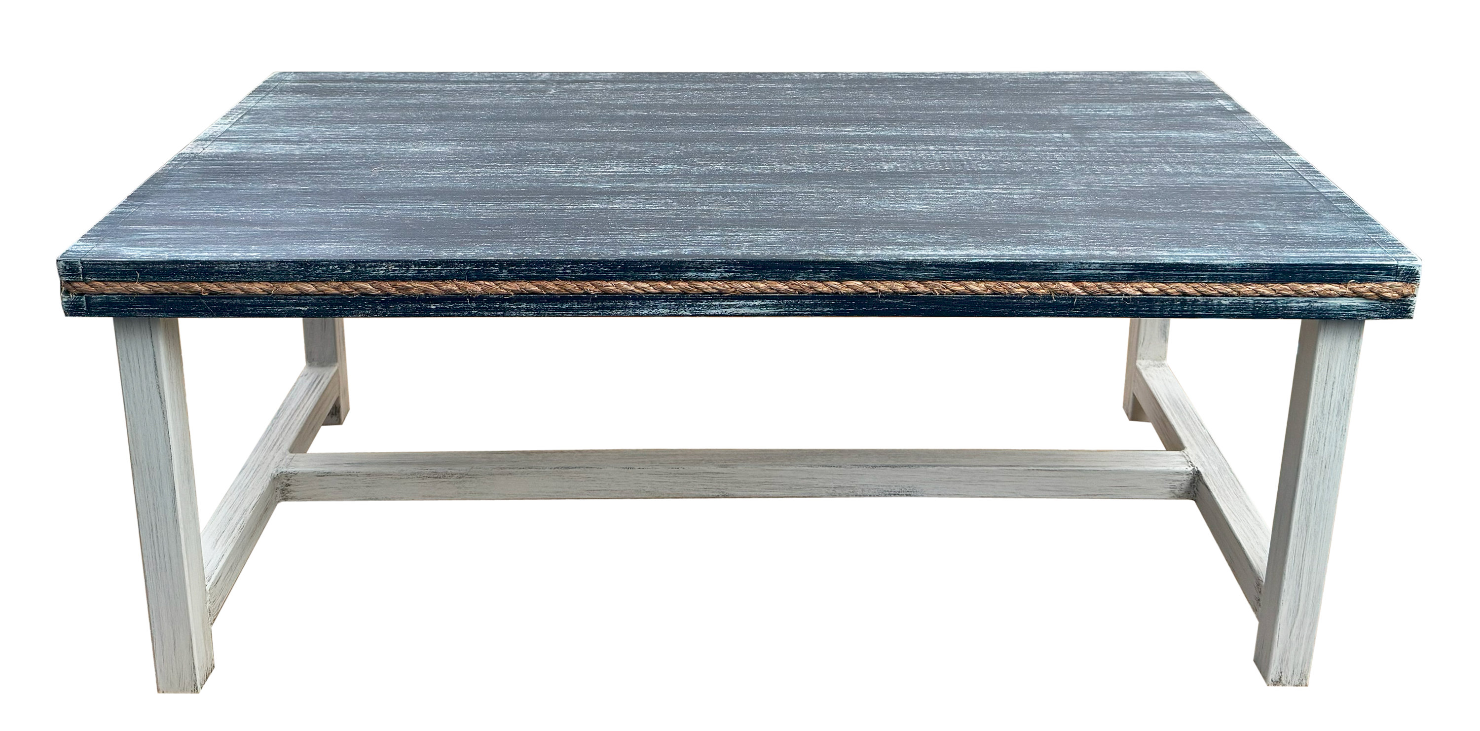 Loon Peak® IRON RECTANGLE COFFEE TABLE WITH ROPE INLAY | Wayfair
