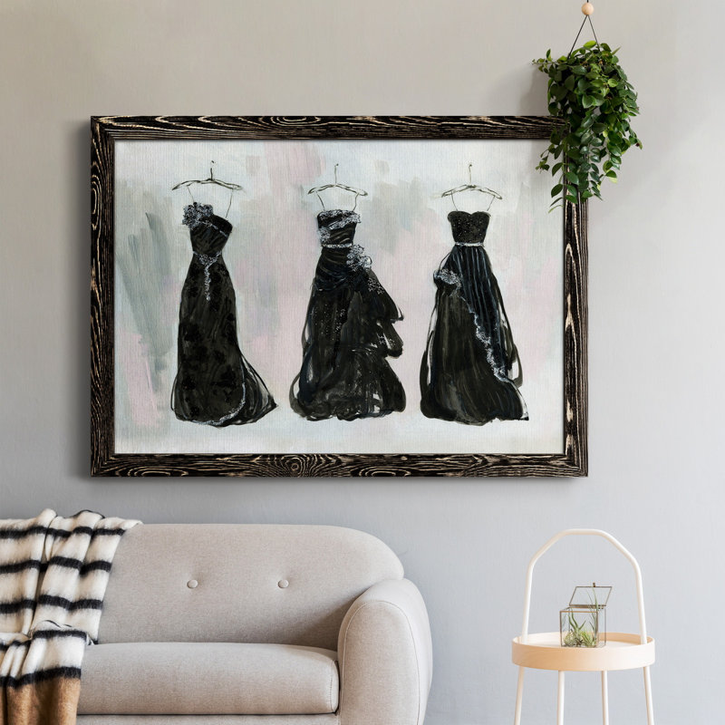 Noir et bling I - peinture encadrée, H 31 po x l 44 po x P 0,75 po, Noir, Pas de tapis