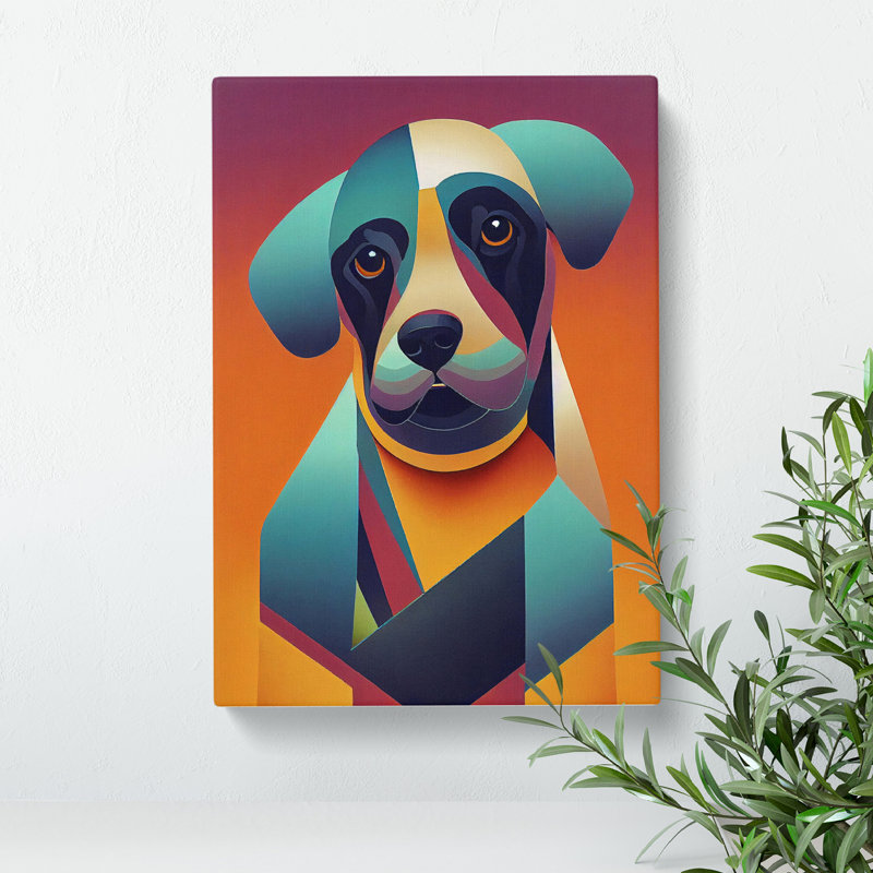 Amazing Dog Abstract - Wrapped Canvas, 60cm H x 40cm W x 3cm D