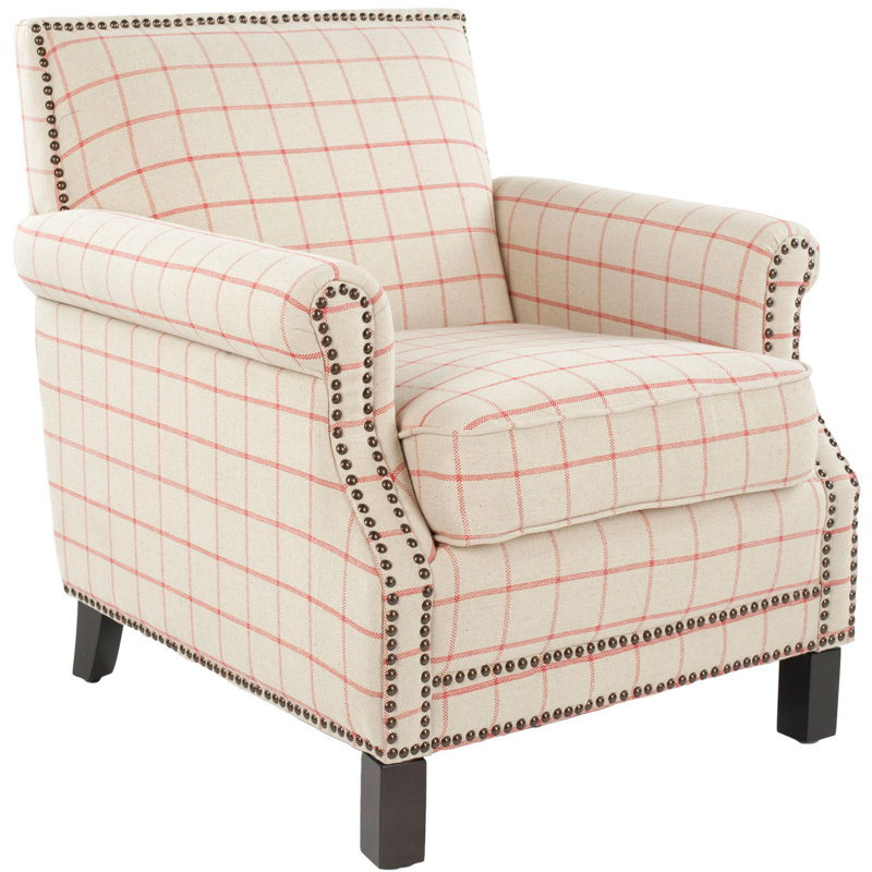 Fauteuil Easton, 100% polyester beige / rouge