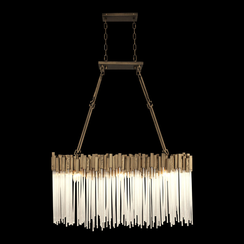 Matrix Linear Pendant - 12.5"D x 36.5"W x 29"H - Havana Gold, Havana Gold, 6 Lights