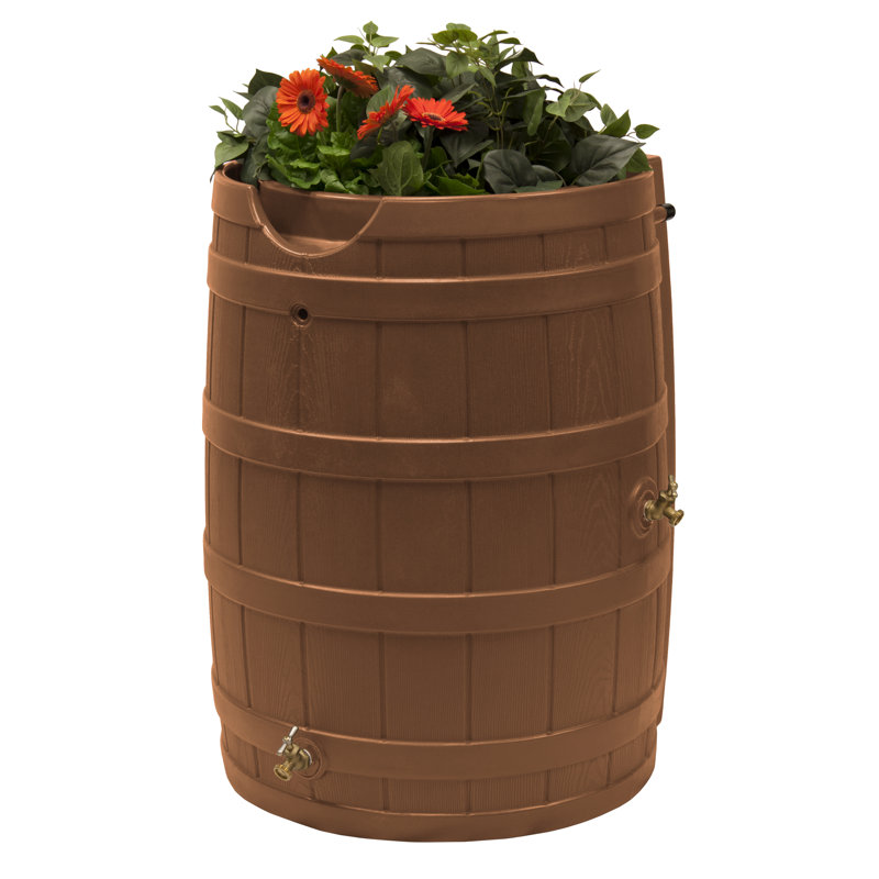 Rain Wizard 65 Gal. Baril de pluie en plastique à double débordement, Terra Cotta