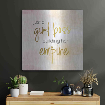 «Girl Boss» par Susan Ball, art mural en métal, 24 po x 24 po