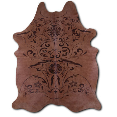 Blinnie Stenciled Print Cowhide Rug