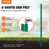 VEVOR 8FT U-Channel Sign Post, 4Pack Green Heavy Duty Steel Fixed Fence ...