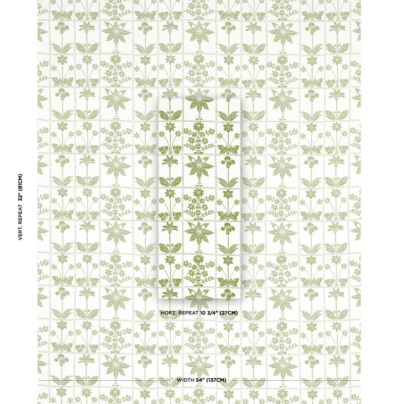 Georgia Wildflowers Fabric, Green