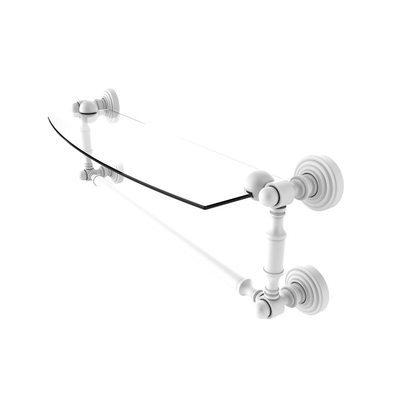 Beresford Bracket Shelf with Towel Bar, 5" H x 22.2" W x 6.1" D, Matte White