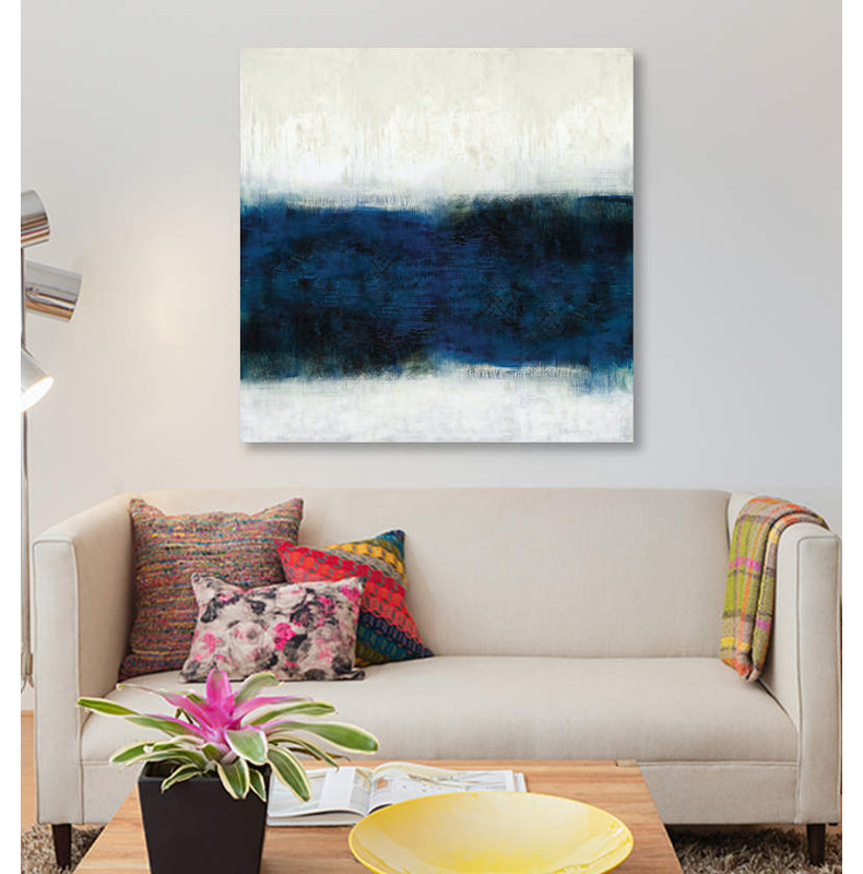 « linear minuit », impression sur toile, H 12 po x l 12 po x P 0,75 po, Pas de tapis, Toile tendue