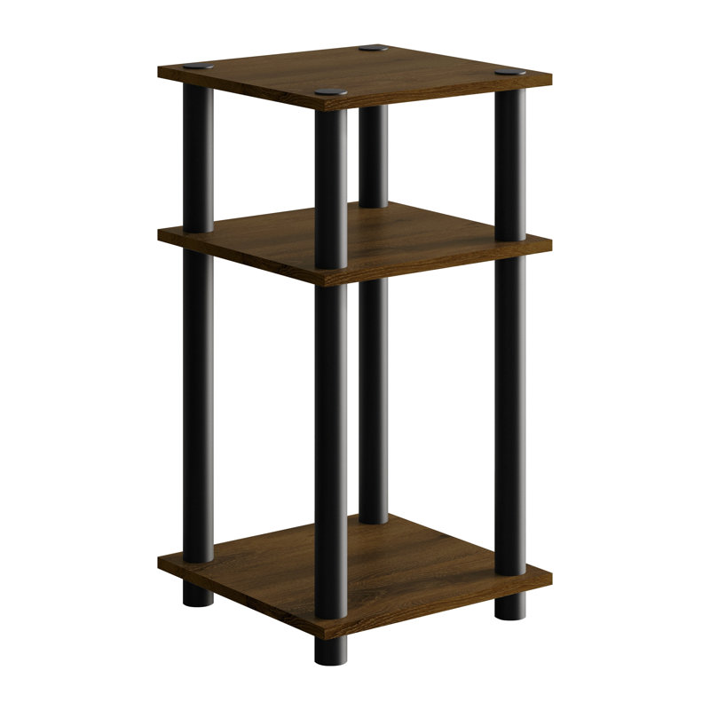 Easy Twist Assembly 3-Tier End Table In Brown, Brown