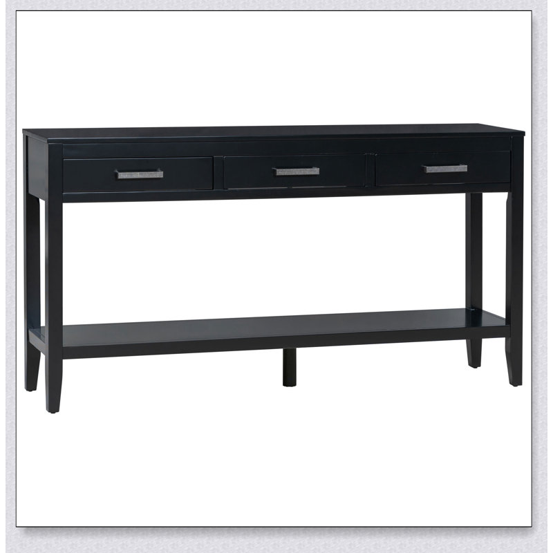 Console contemporaine à 3 tiroirs avec 1 tablette, parfaite pour le vestibule, le couloir, le salon, le vestibule et le couloir