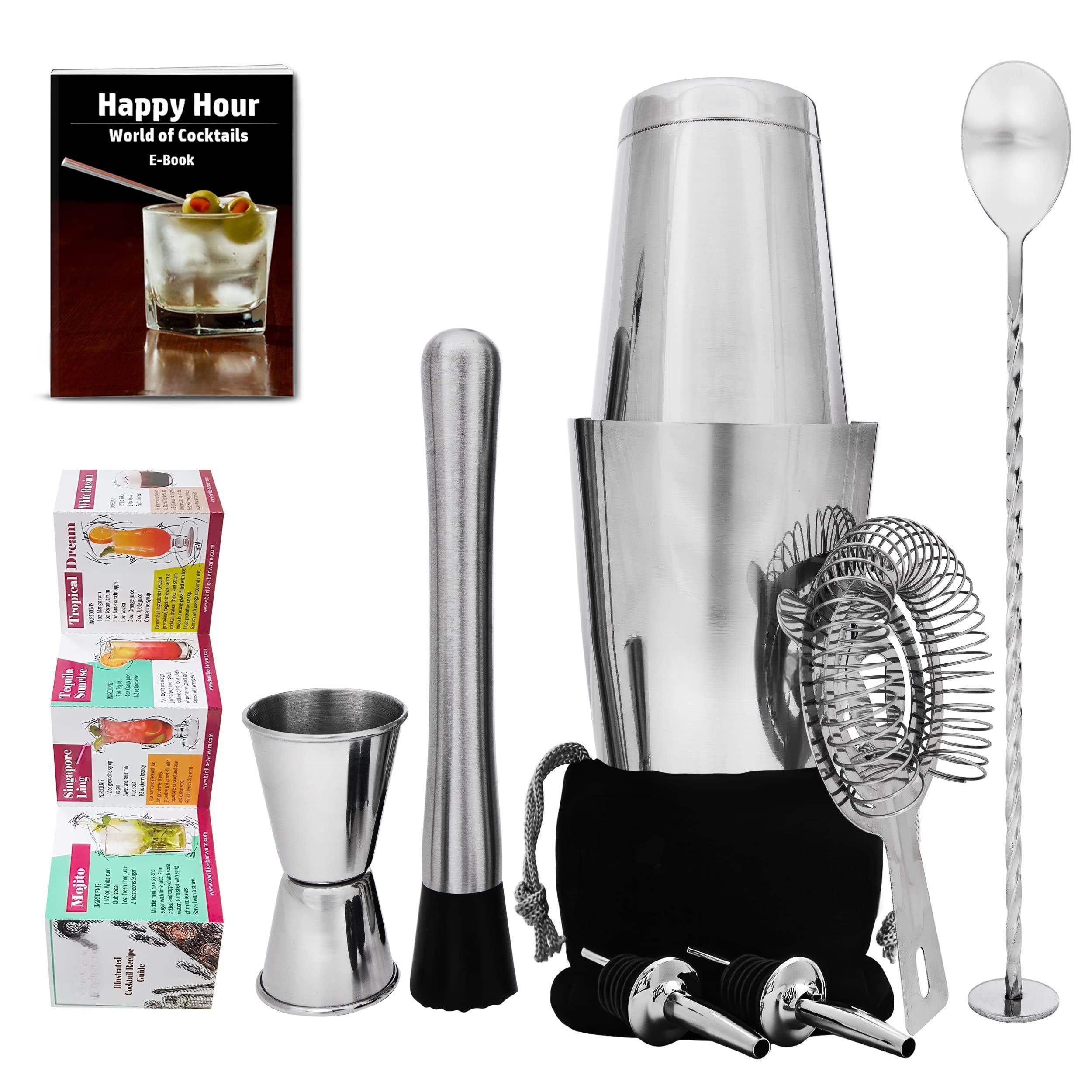 Stainless Steel Bar Spoon - 8" Or 12" Spiral Pattern Cocktail Mixing Spoon