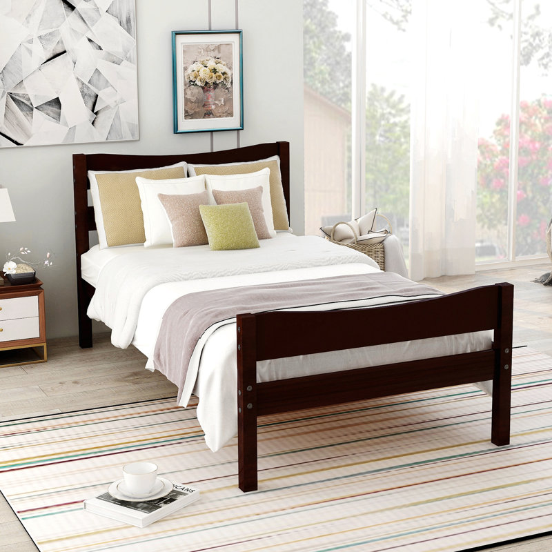 Menachem Solid Wood Standard Bed, Espresso