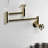 Kingston Brass Wendell Two-Handle 1-Hole Wall Mount Pot Filler Faucet with Knurled Handle-91111250