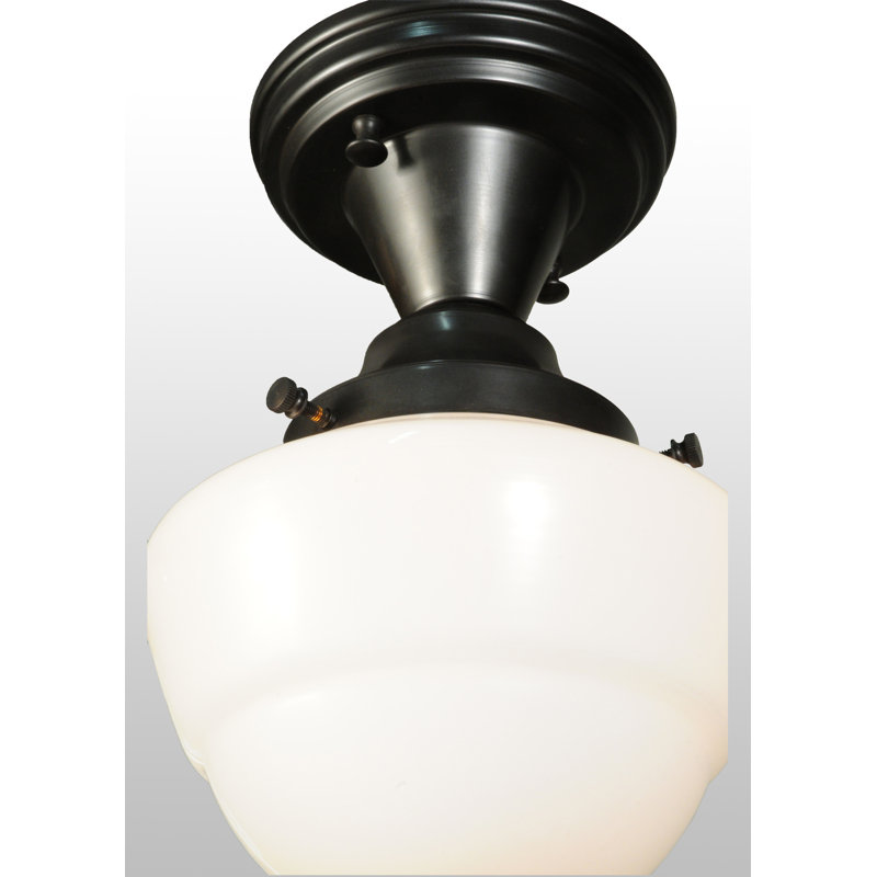 Plafonnier semi-encastré 7 po 1-light scolaire simple