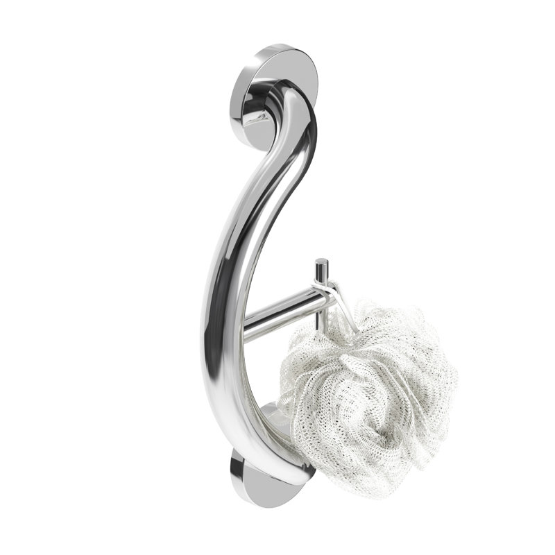PLUS Porte-serviette et porte-peignoir 14,5 po PLUS (capacité de 500 lb), Chrome
