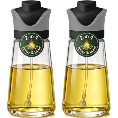 Dwellza Kitchen 2-in-1 Glass Olive Oil Dispenser and Sprayer