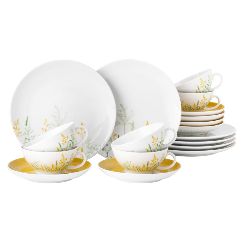 Talley Piece Porcelain Dinnerware Set - Service for 9
