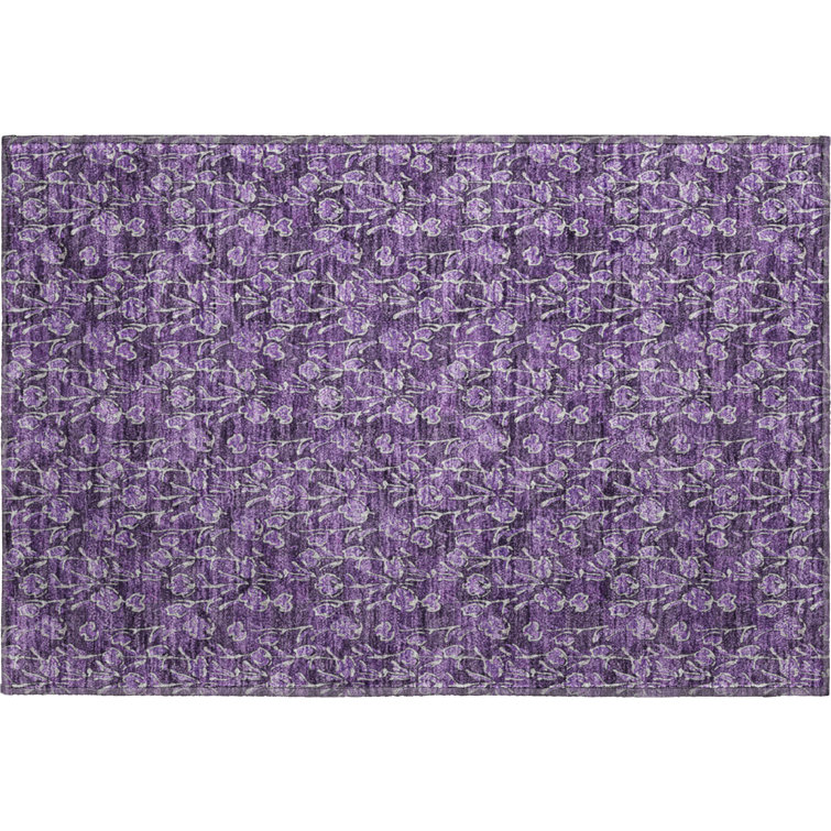 Premium Machine Washable Prisco Purple Rug