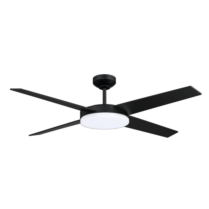 Ventilateur de plafond à DEL de 52 po LOPRO: nickel satiné, moteur à courant continu, télécommande et ensemble d'éclairage de 25 W