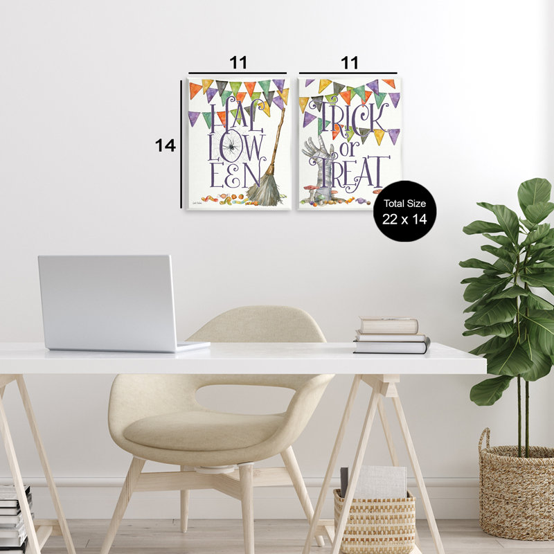 Ensemble de 2 plaques murales Spell rebondies d'Halloween, design par Leslie Trimbach