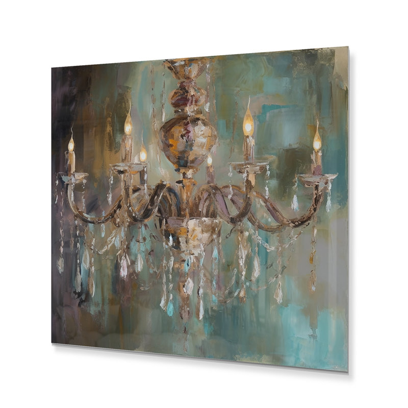 Grand lustre I, impression sur métal, H 29 po x l 29 po x P 1 po