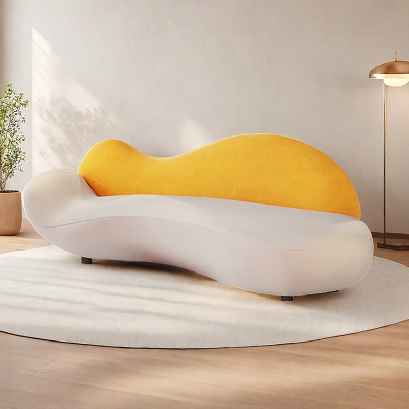 Méridiennes courbées Modern Modern, Beige, jaune, Orienté à gauche (vu de face)
