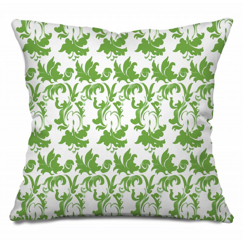 Floral Art Damask   Reversible Throw Pillow, 26"H x 26"W