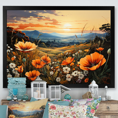 Radiant Golden Blooming Meadow I sur toile