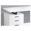 Bureau d'ordinateur moderne de 48 pouces avec tiroirs de rangement - Bureau réversible, bureau en stratifié blanc et métal noir pour ordinateur portable et d'écriture