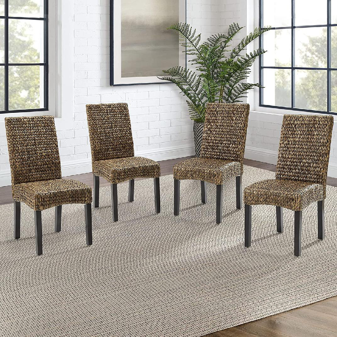 Karina 18.5'' H Mahogany Solid Wood Side Chair (Set of 4) Gracie Oaks