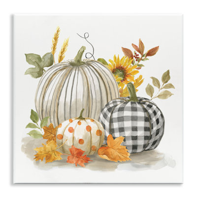 Patterned Pumpkins Autumn Harvest Country Still Life by Nan - Graphic Art