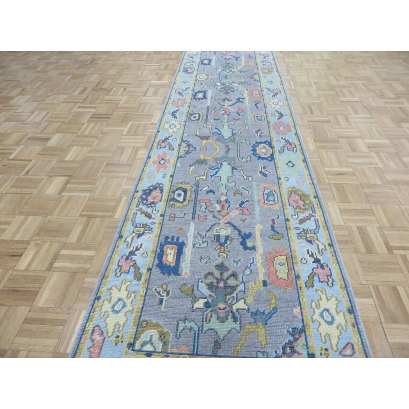 Greerson One-of-a-Kind 3' X 12' Wool Area Rug in Gray