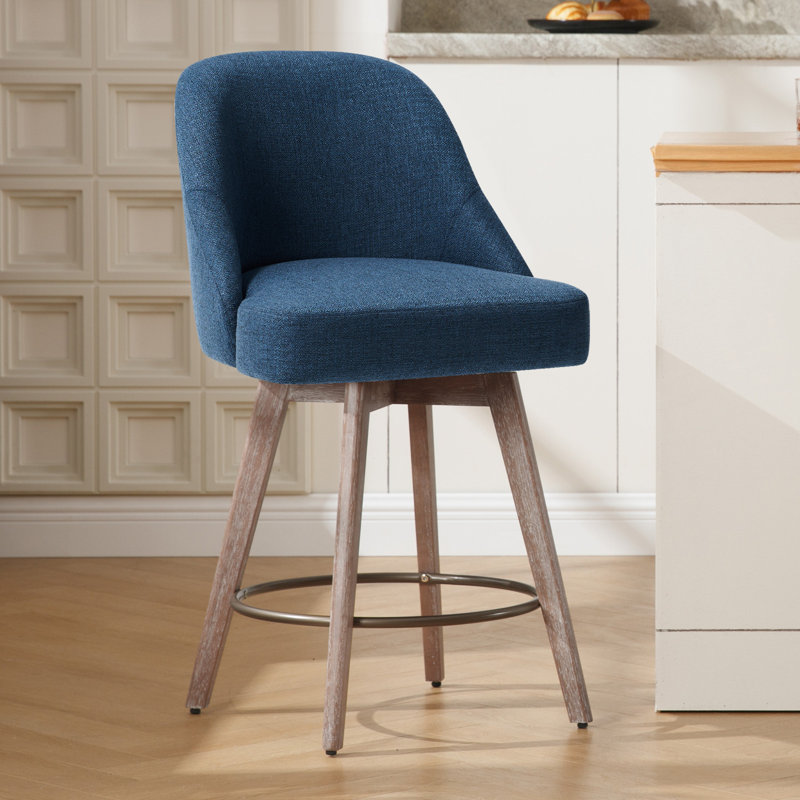 26'' Swivel Counter&Bar Stool, Dark Blue