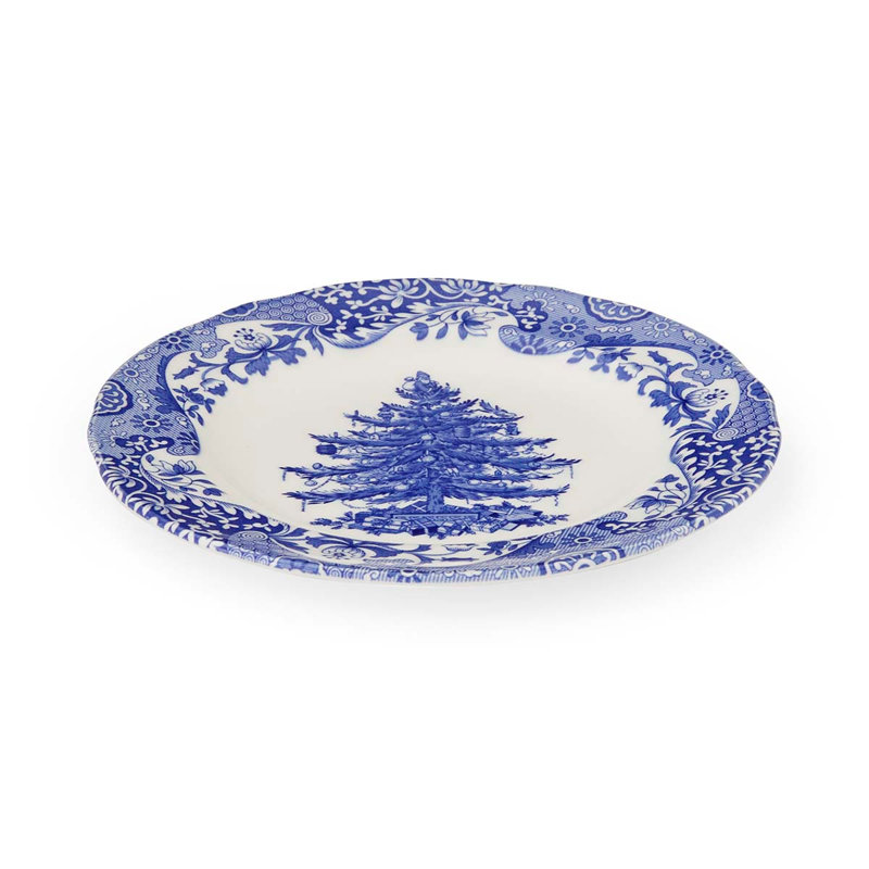 Assiette de Noël italienne Spode Blue - Collection Holiday (bleu / blanc)