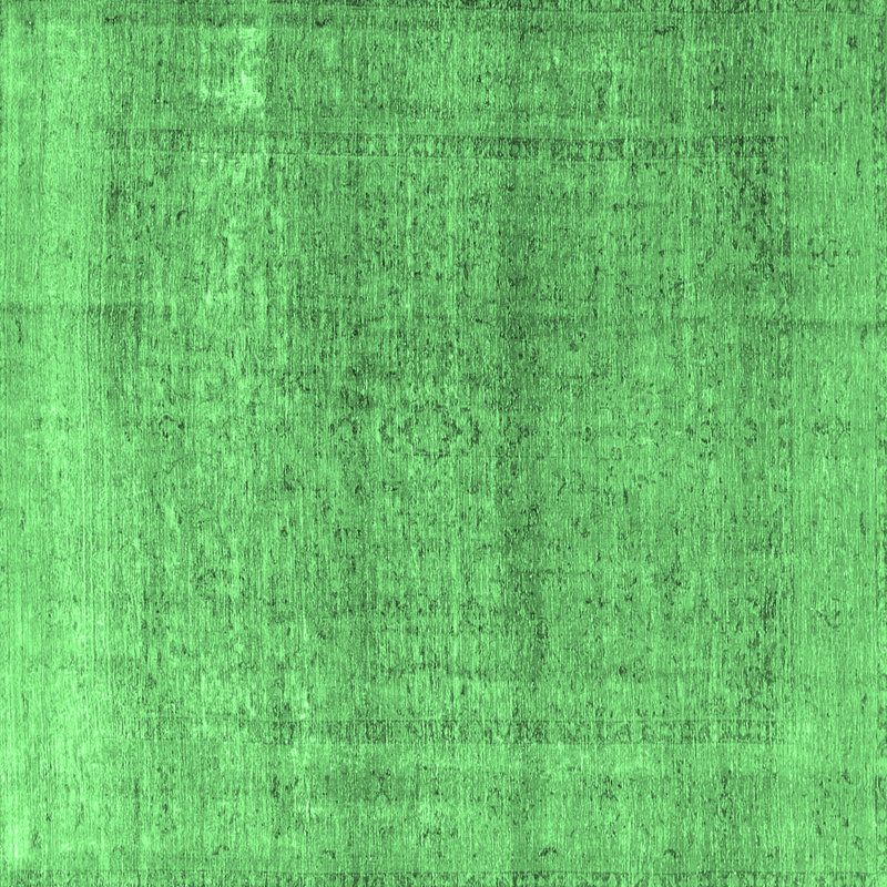 Tapis vert en laine / polyester à motif oriental fabriqué à la machine 4 pi x 4 pi