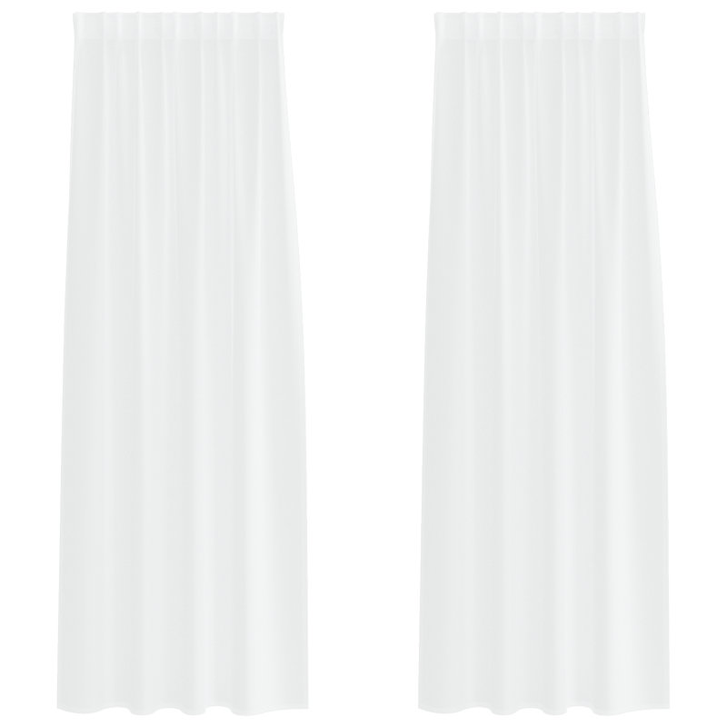 Suzzy Semi Sheer Curtain Pair, 225cm Width x 140cm Drop, White