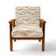Chaise rembourrée rayée beige et orange-2020977480