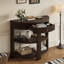Console cannelée demi-lune avec tiroir et 2 tablettes, conception peu encombrante pour les entrées et les couloirs-134333933-134333939-134333938