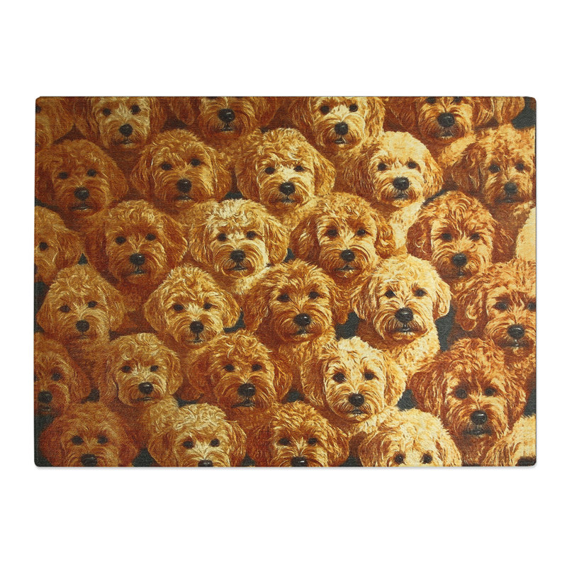 Labradoodle Pattern Vol.3  Glass Chopping Board
