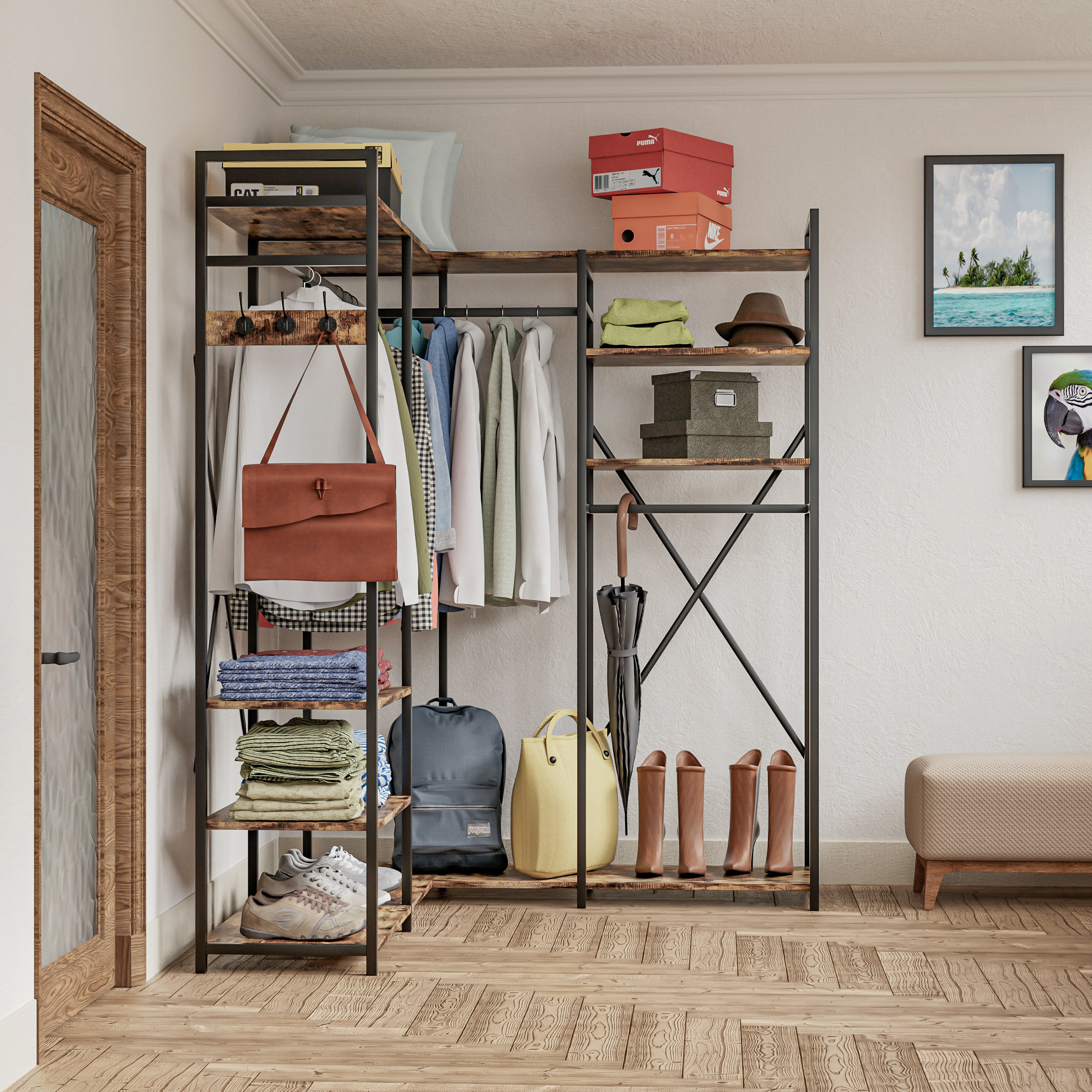 17 Stories L Shaped Garment Rack Wayfair Canada