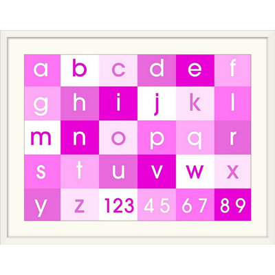 «Alphabet» par Justin, art textuel en rose