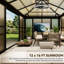 Ensemble de véranda 12 x 16 pi, pavillon de jardin toutes saisons avec fenêtres détachables et porte verrouillable-124799987