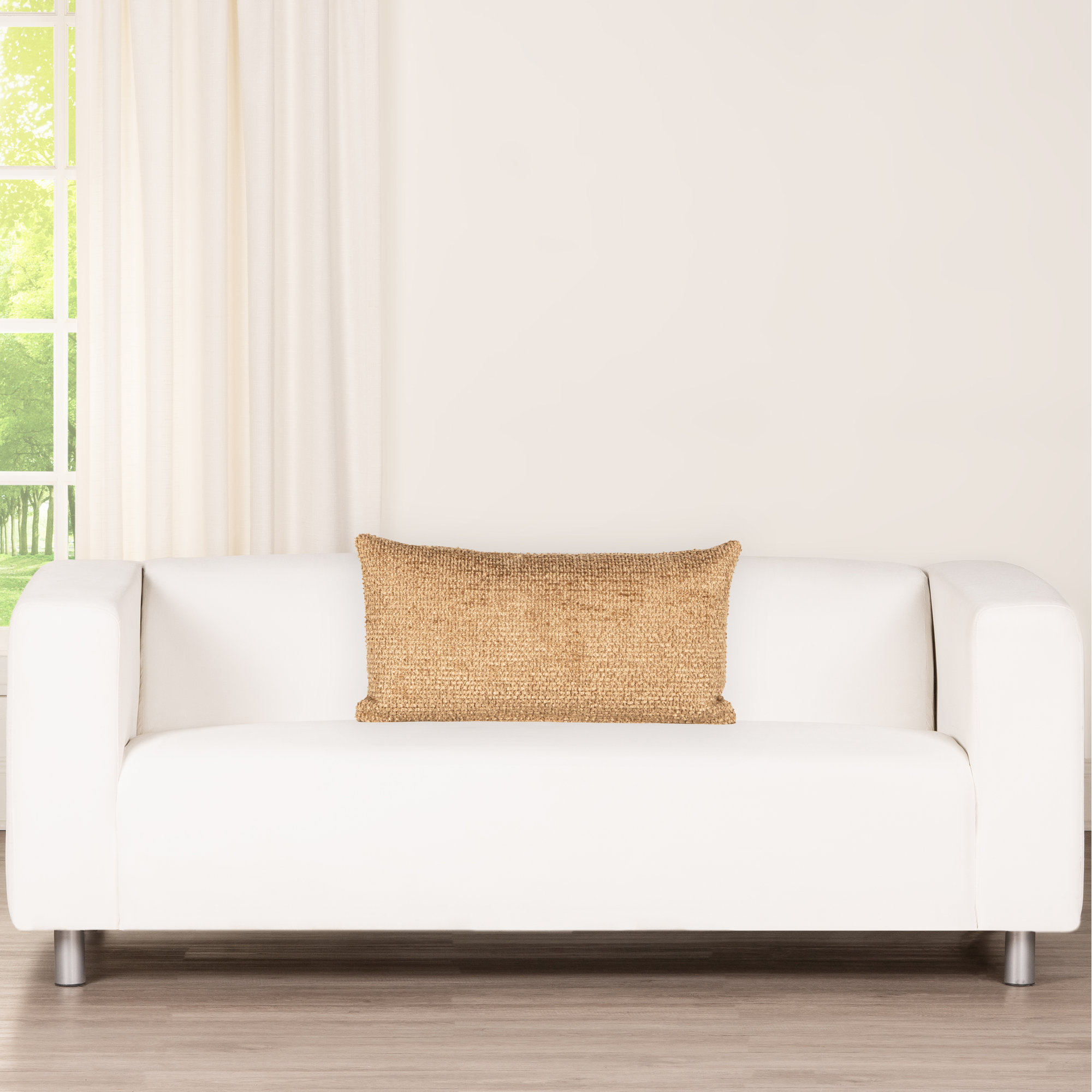 Cozy Chenille Disk Accent Pillow - Textured Sophistication and Comfort, Rectangle 14"H x 26"W, Polyester, Brown