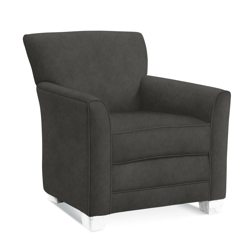 Buckley Armchair, Frost White Finish, Beige Performance Fabric; 0851-73