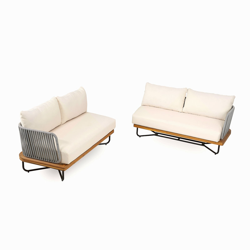 Outdoor Rope Woven Sofa Sectional Set,Beige